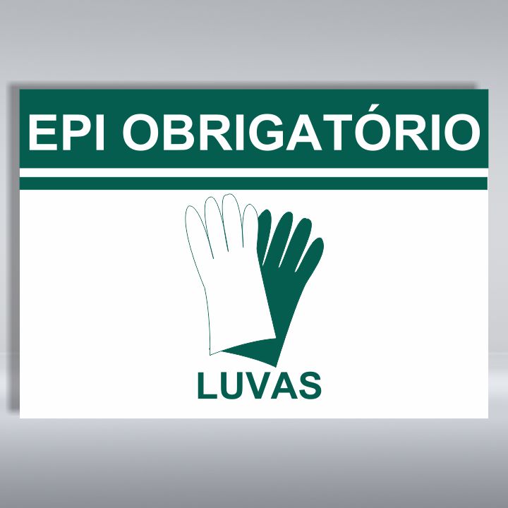 PLACA DE EPI OBRIGATÓRIO | LUVAS